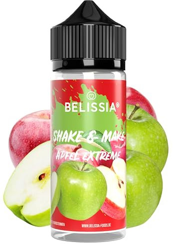 Belissia Shake and Make - Apfel-Extrem - Hochdosiertes Lebensmittel Aroma 10ml mit praktischer Schüttelflasche zum mischen. Für Lebensmittel, Kochen, Backen, Hobby, Raumerfrischung uvm.