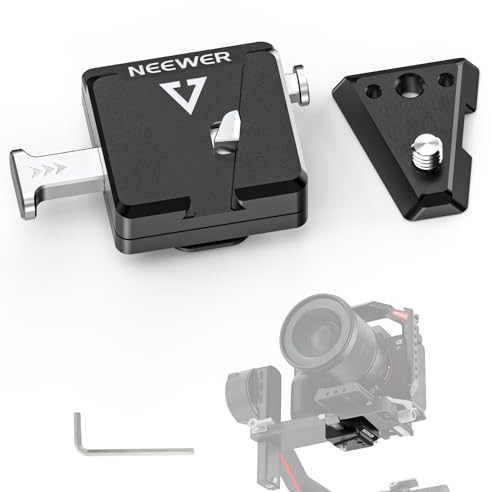NEEWER Mini V Mount Akku-Platte Kompatibel mit DJI RS4 Pro RS3 Pro RS 2 RSC 2 Gimbal, Schnellspanner Anti Drop für V Lock & NP-F Akku Kompatibel mit SmallRig V Mount Akku NEEWER PS099E, GA009