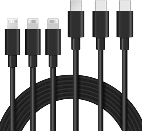 ilikable Lot de 3 Câble USB C vers Lightning Charge Rapide MFi Certifié Cable iPhone USBC 2M pour iPhone 14 13 12 11 Pro Max X XR XS Max 8 iPad Pro 2018/Air 2019 -Noir