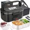 Homhut Gamelle Chauffante Affichage Température 80W Lunch Box Chauffante électrique 12V/24V/230V Boite Repas 1,8l Enfant/Adulte Pour Bureau,école,Voyage,Voiture(Noir)
