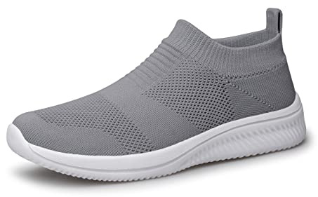 vibdiv Mens Slip On Trainers Loafers Casual Walking Shoes 9UK Dark Grey