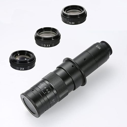 Mikroskop Industrielles Videomikroskop C-Mount-Objektiv 120X 180X 300X Lupe 0,3X 0,5X 2X Erhöhter Arbeitsabstand Objektivlinse(180X 0.3X 0.5X 2X)