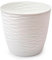 AC - Maceta Redonda con Plato - Diseño Wind (Ø 17 cm) - Fabricado en plástico - Ideal para jardín Exterior, terraza o balcón - Color Blanco Roto