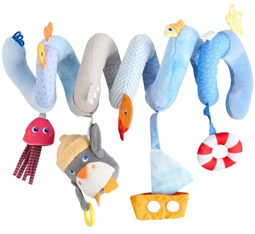 HABA Mobile-Spirale Pinguin – abnehmbare Tier-Figur, Glöckchen und Spiegelfolie, für Kinderwagen und Gitterbett, für Babys ab 0 Jahren, Geschenk zur Geburt – 2012335001