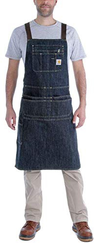 Carhartt Mens Polycotton Denim Strap Utility Tool Pocket Bib Apron, Dark Blue Ridge, Einheitsgröße