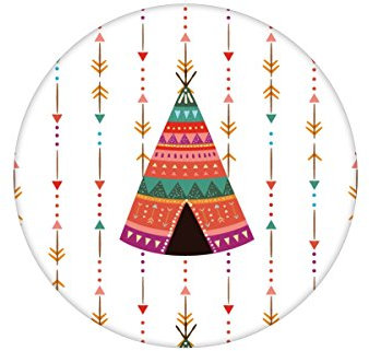 Bunte Indianer Streifen TapetePowwow mit Pfeilen und Wigwam, Vliestapete Kinder lustige GMM Wand Dekoration für Abenteuer Kinderzimmer (H: 1,5m B: 46.5cm)