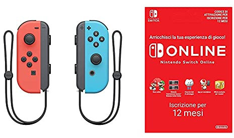 Nintendo Switch Controller Set da 2 Joystick, Rosso e Blu & 365 Giorni Switch Online Membri (Individual) Codice download