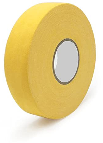 UKUSI HandleTape - Nastro adesivo da hockey, 2,5 cm x 25 m, impugnatura per racchetta in poliestere-cotone, adatto per hockey, squash, racchette, badminton, corda per saltare canna da pesca (giallo)