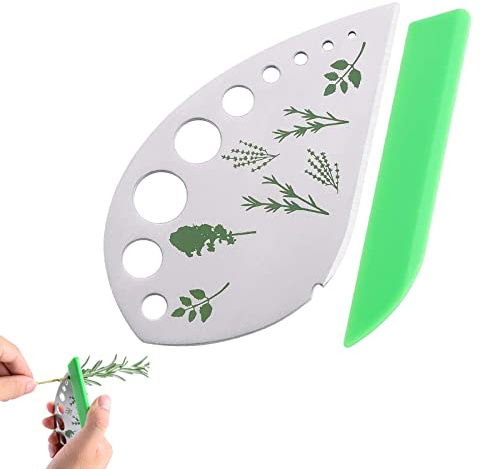 Herb Stripper 9 Holes Kitchen Herb Leaf Stripping Tool Metal Herb Pealer | Stainless Steel for Kale, Chard, Collard Greens, Thyme, Basil, Rosemary