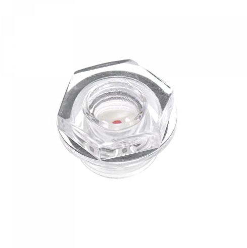 sourcing map Aire Compresor Aceite Nivel Indicador Mirilla Vidrio M18x1,5mm Macho Roscado Orgánico Vidrio Líquido Indicador Vista Ventana