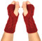 Qiuyan Fashion Warm Soft Comfortable Wrist Gloves Winter Fingerless Hand Warmers Women Girls Stylish Arm Gloves Mitten Knit Crochet Arm Warmers with Thumb Hole for Work Outdoor Gifts (Wine Red)
