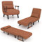 GOPLUS 4 in 1 Schlafsessel mit Bettfunktion, Schlafsofa mit 6-Fach verstellbare Rückenlehne & abnehmbarem Kissen, Relaxsessel Sofabett klappbar für Zuhause 7 Büro (Kaffee)
