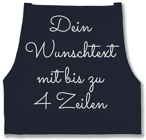 Schürze - Aufdruck selbst gestalten - Wunschtext I Geschenk personalisiert - 85x69 - Navy Blau - kochschürze herren bedrucken kochschuerze maenner personalisierte beschriften backschürze