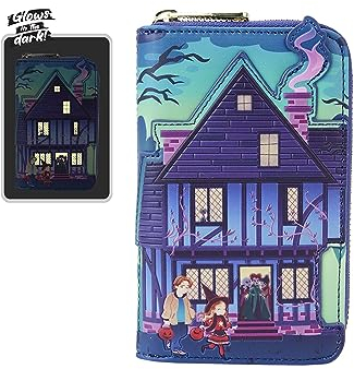 Loungefly Disney Hocus Pocus Sanderson Sisters House Geldbörse mit umlaufendem Reißverschluss, Mehrfarbig/Meereswellen (Ocean Tides), Einheitsgröße, Geldbörse