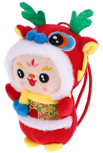 DIKACA Jouet Pendentif Dragon Chinois Peluche Suspendue Pendentif Dragon du Chinois 2024 Peluche du Statue De Dragon Porte- Petite Poupée Remplissage Accessoires Coton PP