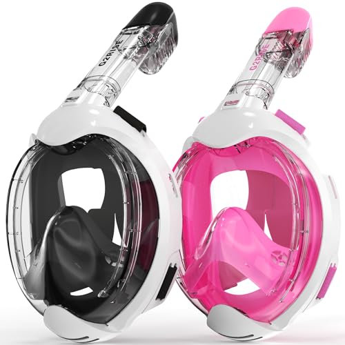 G2RISE® Schnorchelmaske Kinder, tauchermaske vollgesichtsmaske, CO2-sichere, Anti-Beschlag und Trockenoberteil Schnorchel Vollmaske