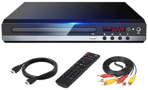 MZZYG DVD player DVD Player High-defination 1080P Home DVD Player Box For TV All Region Free DVD CD-Discs Player AV-Output Built-in MIC-port