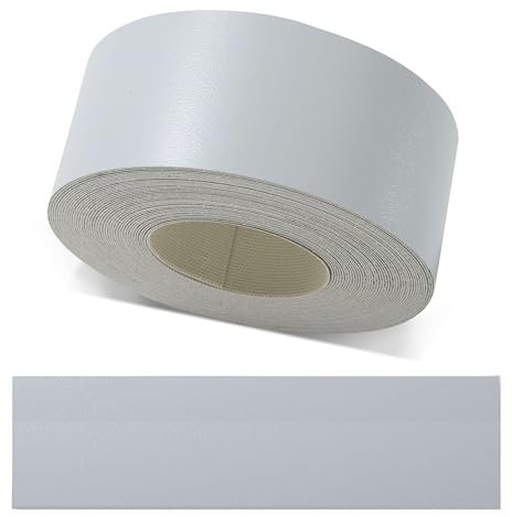 ben+camilla.com Kantenumleimer zum Aufbügeln | Hellgrau Perl 45 mm x 5 m Rolle (matt mit Möbel-Oberflächen-Struktur) | Premium Qualität für professionelle Ergebnisse | Kantenschutz