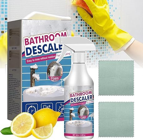 Badezimmer-Reiniger, Reiniger für hartnäckige Flecken, Duschreiniger gegen Kalkablagerungen, Badezimmer-Entkalker-Spray, Allzweck-Reinigungsschaumspray, für Badezimmer (1)