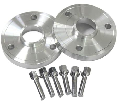 Vuzmode 2 4-teiliges 15-20-mm-Aluminium-Rad-Distanzstück PCD 3-112 CB 57.1, for Smart, Cabrio 450 City-Coupe 450 FORTWO Cabrio 450 Abstandshalter-Nabensatz(4PCS 20mm Silver)