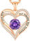 CDE Necklaces for Women Birthstone Pendant, Sterling Silver Love Heart Rose Gold Jewellery Gifts for Mum Her Wife Girlfriend Anniversary Birthday Mothers Day (Brass, Rose Gold-02-Feb)