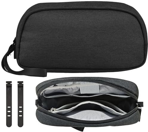 OdiuK Kabeltasche Organizer Wasserresistent Elektronik Organizer Tasche mit 2 Drahtbinder Universal Kabelorganizer Tasche, Tragbar Elektronik Zubehör Tasche für USB SD-Karte Powerbank