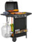 Outsunny Barbacoa de Gas BBQ Gas con 3+1 Quemadores 9,5 kW Barbacoa Portátil con Termómetro Mesa Lateral Estante Especiero Parrilla Recogedor de Grasa 2 Ruedas para Jardín Exterior Camping Negro