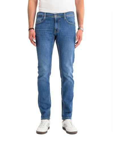 MUSTANG Jeans Herren Oregon Tapered Slim Fit Denim Blue - Hosen Herren - Jeanshosen für Männer - 1017123 5000 623 (Blau)