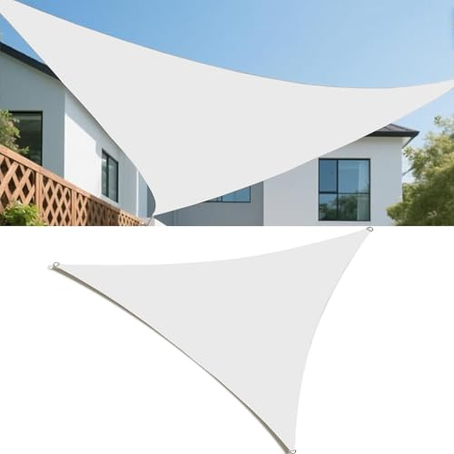 Vela de Sombra de Parasol Lona 3x4x6M Toldo Vela Triangular Protección Solar Impermeable a Prueba de Viento protección UV para Patio Jardín Exteriores Terraza Balcón Blanco