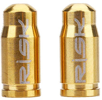 Fahrrad Ventilkappe, 2 Stück Titanlegierung Gasdüse Ventilkappe für Fahrrad Reifen Staubschutzhüllen(Gold)