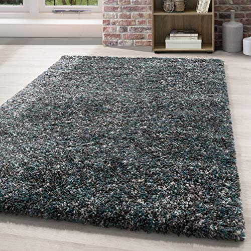 HomebyHome Shaggy Teppich Läufer Flur 80 x 150 cm - Hochflor Wohnzimmerteppich Mehrfarbig Extra Weich und Flauschig - Bettvorleger Teppiche für Schlafzimmer - Waschbarer Küchenläufer - Carpet, Halı