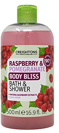 Creightons Body Bliss Raspberry and Pomegranate Bath and Shower Gel (500ml) - with 90% Naturally Derived Ingredients. Cruelty Free. Vegan Friendly.
