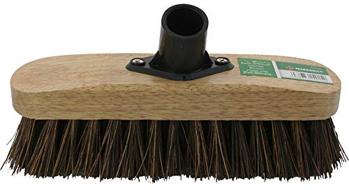 Marksman 9 Stiff Deck Scrub Broom Head With Bracket Yard Brush Garden Sweeping Broom