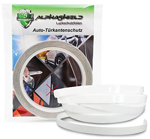 AlphaShield 10 Meter Lackschutz Türkantenschutz Folie Streifen Transparent Folienstreifen für Autotüren Selbstklebend Schutz Schutzfolie Auto Lack Kanten (20mm Breite)