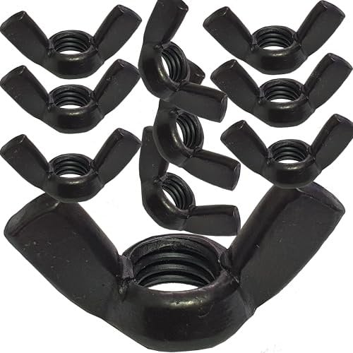 Black Stainless Steel Wing Nuts DIN315 Blackened Finish Nut Fasteners and Fixings (Pack of 10) (M4 / 4mm)