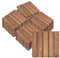 Outsunny Set de 27 Baldosas de Madera 30x30 cm con Área de 2,43 m² Losetas Sistema de Clic para Balcón Terraza Jardín Marrón
