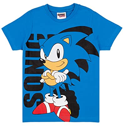 Sonic The hérisson T-Shirt garçons Bleu supersonique Jeu Enfants Haut