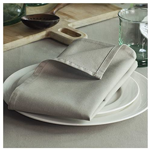 Servietten aus Bio-Baumwolle, 45 x 45 cm, warmes Grau, pflegeleicht, waschbar, wiederverwendbar, schwerer Stoff, umweltfreundliche Stoffservietten für Esspartys und den täglichen Gebrauch, 6 Stück
