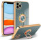 Newseego Case Compatible with iPhone 11 Pro Max Electroplated Soft TPU Protective Phone Cover for Girls and Women with 360 Degree Rotation Magnetic Finger Ring Holder Case for iPhone 11 Pro Max-Grey
