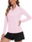TACVASEN Women's Running Tops Breathable Quick Dry T-Shirts Long Sleeve Sport Shirts Running Quick Dry Activewear (S, Light Pink)