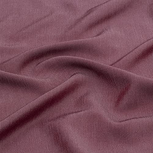 Yimihua Tencel Jeansstoff meterware Leichter Stoff Mischgewebe aus Polyester-Baumwolle Gewaschener Jeansstoff 150 cm breit zum Nähen von Hosen, Jacken, Dekorationen(Color:Tiefrot)