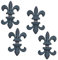 Adjustable Shelving Brackets 6-22mm Floral Decorative Hook Holders to Secure Wooden Plastic Glass Shelf Light Cast Iron Clip Clamps Wall Mounted Holds up to 15kg [Grey, Set of 4]