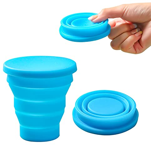 MagiSel Bicchiere Pieghevole da Viaggio, Bicchiere da Viaggio, Bicchieri Richiudibili da Viaggio,Bicchiere Pieghevole in Silicone Alimentare, Adatto per Viaggi Picnic Sport Campeggio Ecc