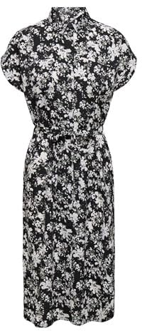 ONLY Damen Onlnola Life 3/4 Pullover KNT Noos, Black/AOP:Laurel Wreath Flower,38