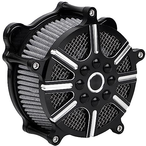 SHMTOOL Sistema di aspirazione del filtro del pulitore dell'aria di CNC Gray Filter Element Kit per Harley Dyna Wide Glide 1993-2016, Softail 1993-2015, Touring Street Glide 1993-2007