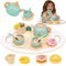 TUZHE Service à thé en bois pour enfants - Accessoires de cuisine boueuse - Vaisselle de poupée - Fête à thé - Jeu de rôle - Cadeau pour enfants, filles et garçons