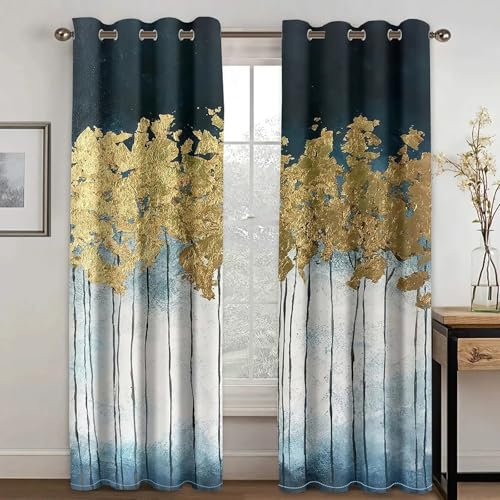 Verdunkelungsvorhänge, 2 Paneele, modernes abstraktes Design, Verdunkelungsvorhänge aus Metall mit Graffiti-Motiv für Wohnzimmer, Schlafzimmer, Dekoration WxH/2x70x200cm vorhänge Blickdicht