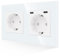 JIMEIDA Prise 2 prises en verre avec USB C, 20 W, charge rapide, blanc, prises Schuko - Deux ports de type C encastrées - 157 mm, 16 A, 250 V