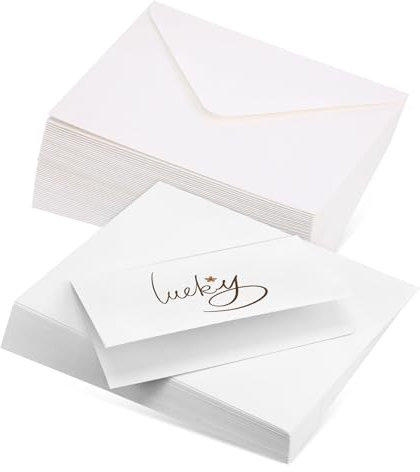 Homoyoyo 50 Sets Leere Umschläge Und Karten, Leere Einladungskarten, Klappkarten, Notizkarten, Leere Grußkarten, Dankeskarten