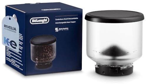Anakel Home Depósito para Granos Intercambiable AS00006310 Compatible con Cafetera De'Longhi Rivelia | Capacidad de 250 g, Tapa Negra